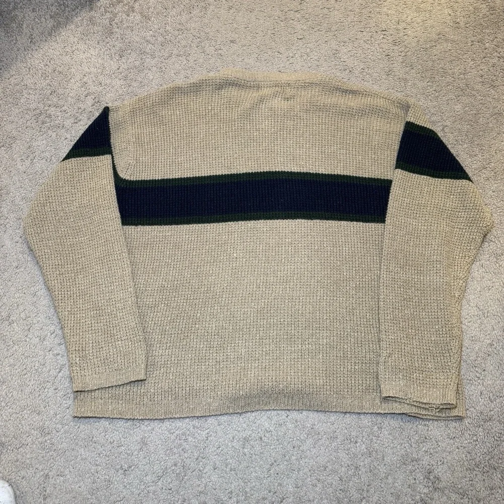 American‎ Eagle Outfitters Sweater L Men Beige Blue Green Chest 48